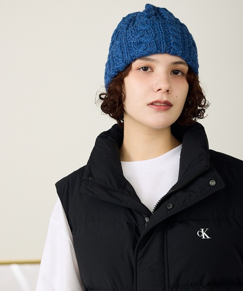 HIGHLAND 2000（ハイランドトゥーサウザンド）の「HIGHLAND2000/ハイランド2000 HL2000 Bobcap BritishWool ケーブル編み ニット帽（ニットキャップ/ビーニー・メンズ・ブラック/インディゴブルー/ホワイト/ナチュラル/ライトグレー/ネイビー・FREE）」の18枚目の写真