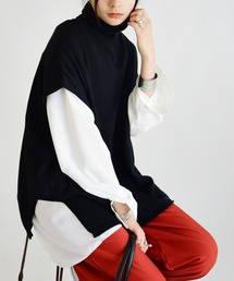 and it_ | コットンニットタートルワイドベスト(ベスト)