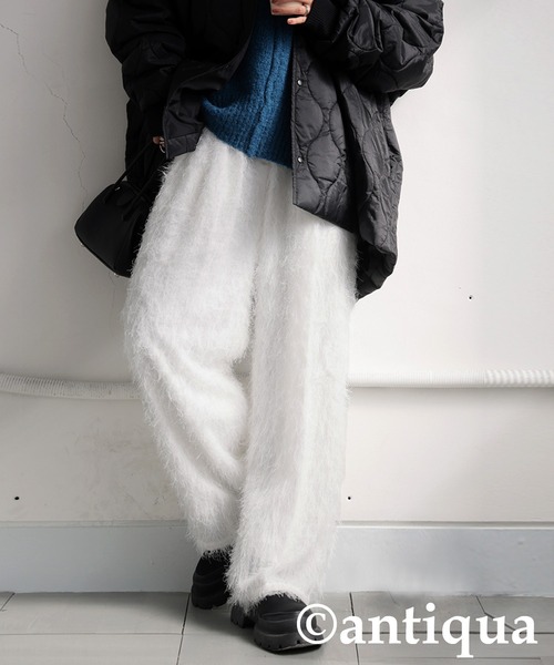 antiqua(アンティカ)の「フェザーパンツ(その他パンツ・レディース・ホワイト/ブラック・R/P)」の1枚目の写真