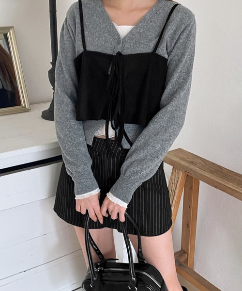 by muni:r（バイ ムニール）の「2wayスエードリボンビスチェ（ベスト・レディース・ブラック/ブラウン・FREE）」の14枚目の写真