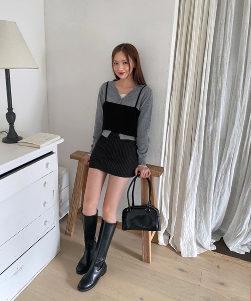 by muni:r（バイ ムニール）の「2wayスエードリボンビスチェ（ベスト・レディース・ブラック/ブラウン・FREE）」の15枚目の写真