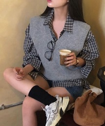 BEIDELLI | [BELLIDE MADE] ビンテージチェックルーズフィットシャツ(シャツ/ブラウス)