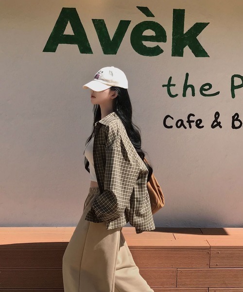 BEIDELLI（ベイデリー）の「[BELLIDE MADE] ビンテージチェックルーズフィットシャツ（シャツ/ブラウス・レディース・ブラック/カーキ/レッド・FREE）」の8枚目の写真