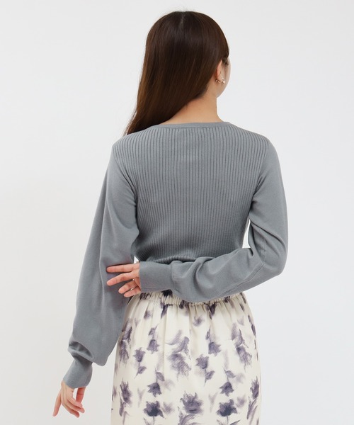 セール】クローバーボタンアシメカラーニット（ニット/セーター