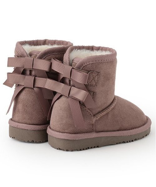 petit main(プティマイン)の「リボンムートンブーツ(ブーツ・キッズ・モカ/ベージュ/ブラック・15cm/14cm/19cm/18cm/17cm/16cm)」の7枚目の写真