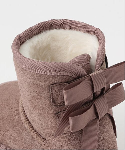 petit main(プティマイン)の「リボンムートンブーツ(ブーツ・キッズ・モカ/ベージュ/ブラック・15cm/14cm/19cm/18cm/17cm/16cm)」の8枚目の写真