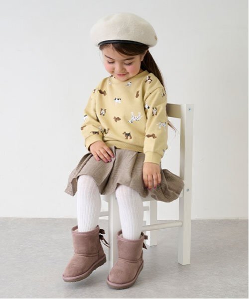 petit main(プティマイン)の「リボンムートンブーツ(ブーツ・キッズ・モカ/ベージュ/ブラック・15cm/14cm/19cm/18cm/17cm/16cm)」の16枚目の写真