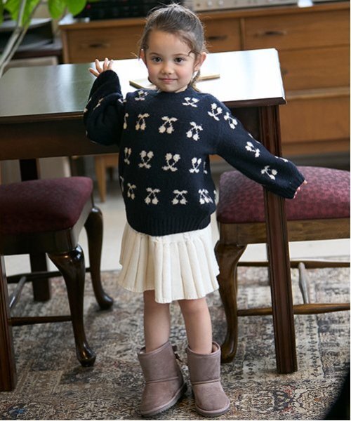 petit main(プティマイン)の「リボンムートンブーツ(ブーツ・キッズ・モカ/ベージュ/ブラック・15cm/14cm/19cm/18cm/17cm/16cm)」の21枚目の写真