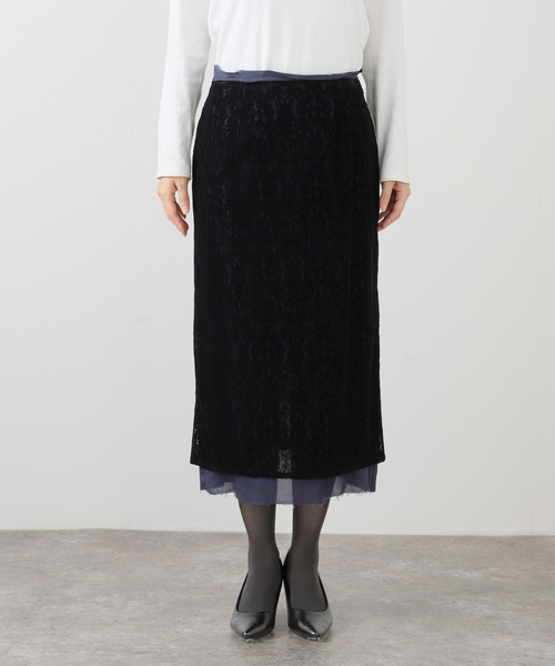 plage(プラージュ)の「JANE SMITH/ジェーンスミス FLOCKY LACE LAYED スカート(スカート・レディース・ブラック・FREE)」の11枚目の写真
