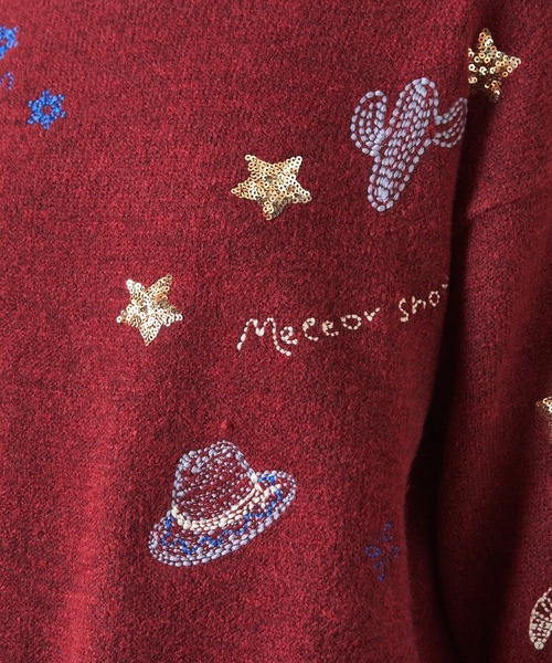 CUBE SUGAR（キューブシュガー）の「リサイクルニットジャガード刺繍プルオーバー（ニット/セーター・レディース・レッド/スミクロ/トップグレー・M）」の19枚目の写真