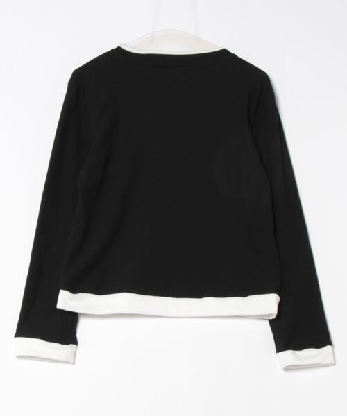 Ritzy(リッツィー)の「フェイクレイヤード クルーネック ロングスリーブカットソー(Tシャツ/カットソー・レディース・モカ/ブラック・M/L)」の4枚目の写真