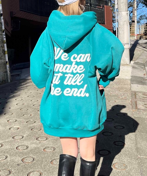 SPIRALGIRL（スパイラルガール）の「バックロゴドルマンパーカーワンピース（ワンピース・レディース・ブラック/ピンク/グリーン/ライトグレー・FREE）」の3枚目の写真