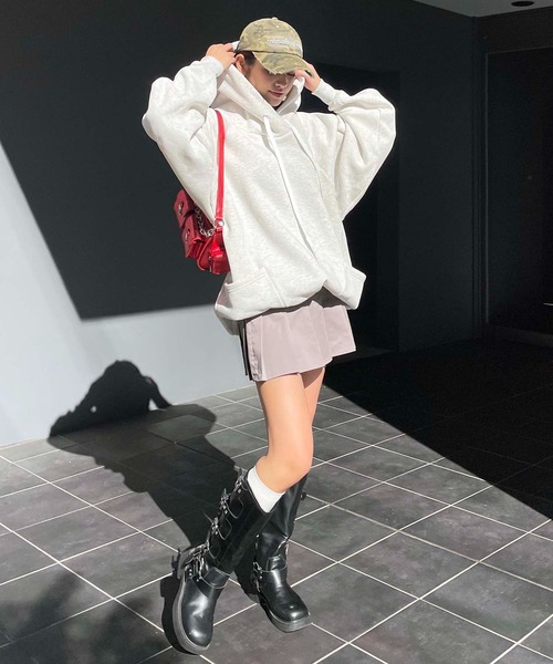 SPIRALGIRL（スパイラルガール）の「バックロゴドルマンパーカーワンピース（ワンピース・レディース・ブラック/ピンク/グリーン/ライトグレー・FREE）」の13枚目の写真