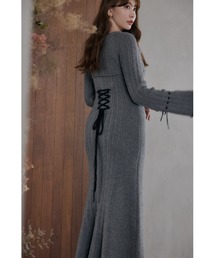 Back Lace-Up Knit Dress