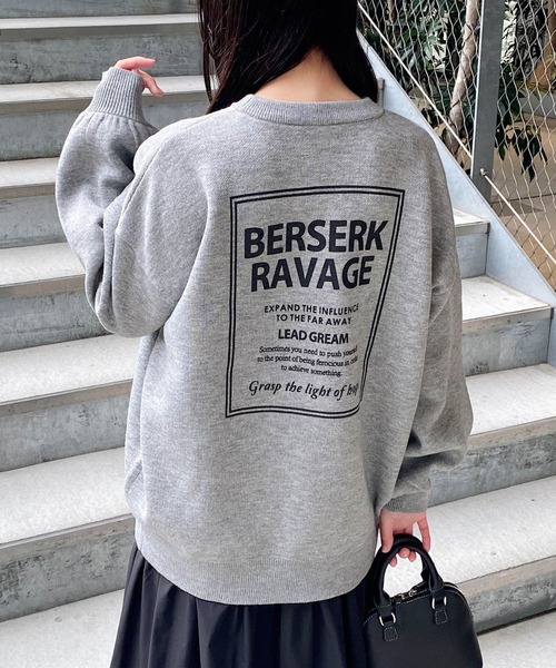 INGNI（イング）の「バックボックスロゴチュニックニット（ニット/セーター・レディース・ホワイト×ブラック/ブラック×ホワイト/グレー系その他3・M）」の3枚目の写真