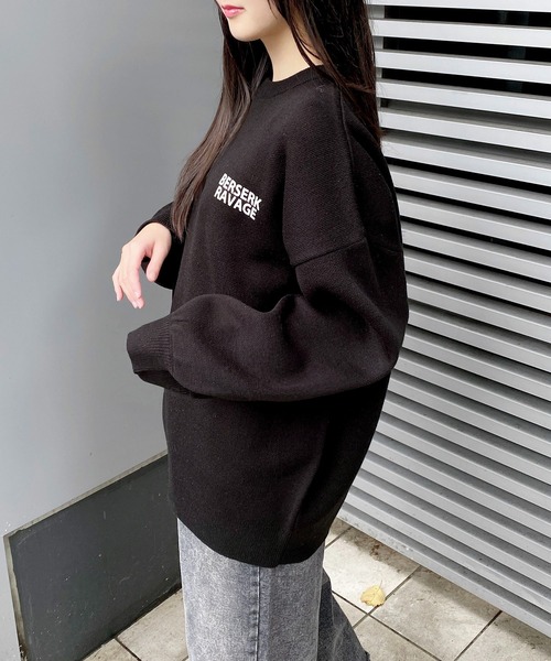 INGNI（イング）の「バックボックスロゴチュニックニット（ニット/セーター・レディース・ホワイト×ブラック/ブラック×ホワイト/グレー系その他3・M）」の22枚目の写真