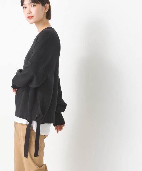 OMNES(オムネス)の「スウェットライクニットサイドリボンアンサンブル(アンサンブル・レディース・モカ/ブルー/グレー/グレイッシュベージュ/ブラック・FREE)」の13枚目の写真