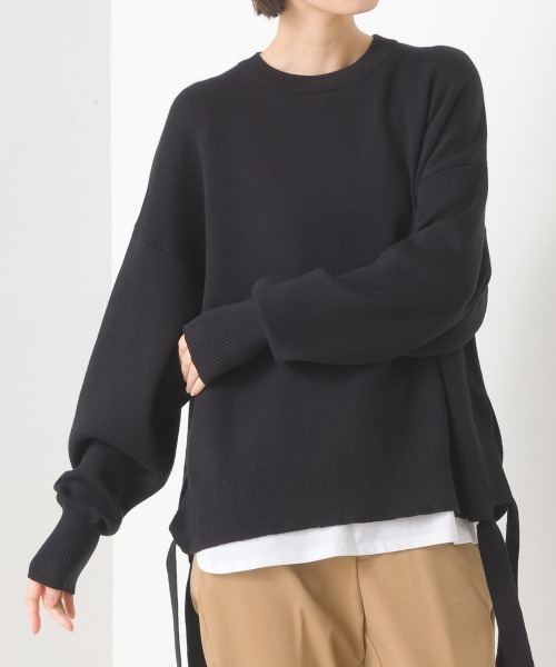 OMNES(オムネス)の「スウェットライクニットサイドリボンアンサンブル(アンサンブル・レディース・モカ/ブルー/グレー/グレイッシュベージュ/ブラック・FREE)」の15枚目の写真