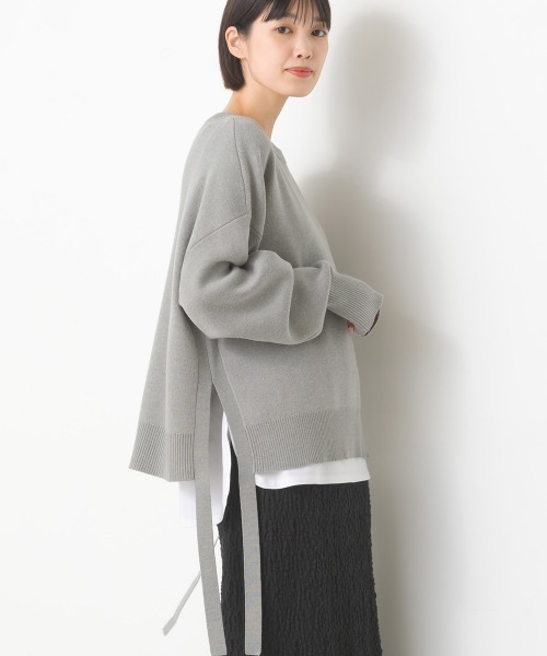 OMNES(オムネス)の「スウェットライクニットサイドリボンアンサンブル(アンサンブル・レディース・モカ/ブルー/グレー/グレイッシュベージュ/ブラック・FREE)」の17枚目の写真