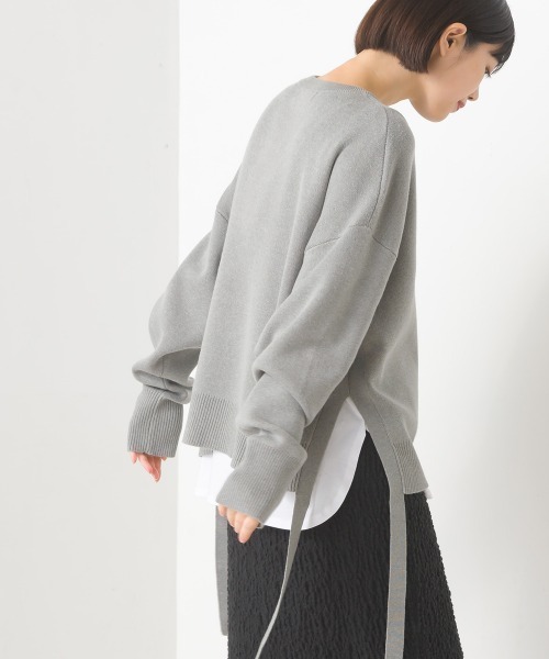 OMNES(オムネス)の「スウェットライクニットサイドリボンアンサンブル(アンサンブル・レディース・モカ/ブルー/グレー/グレイッシュベージュ/ブラック・FREE)」の19枚目の写真