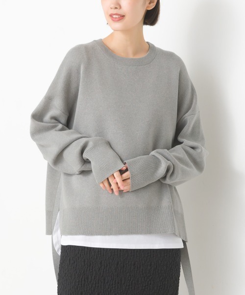 OMNES(オムネス)の「スウェットライクニットサイドリボンアンサンブル(アンサンブル・レディース・モカ/ブルー/グレー/グレイッシュベージュ/ブラック・FREE)」の20枚目の写真