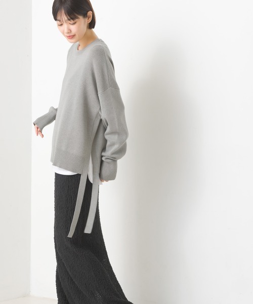 OMNES(オムネス)の「スウェットライクニットサイドリボンアンサンブル(アンサンブル・レディース・モカ/ブルー/グレー/グレイッシュベージュ/ブラック・FREE)」の21枚目の写真