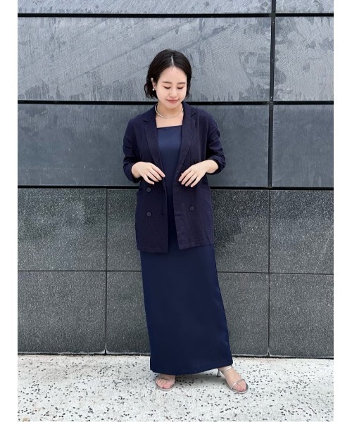 UR'S（ユアーズ）の「サテンキャミソールワンピース（ワンピース・レディース・ネイビー/ブラック/チャコール/ベージュ・M/S/L）」の9枚目の写真