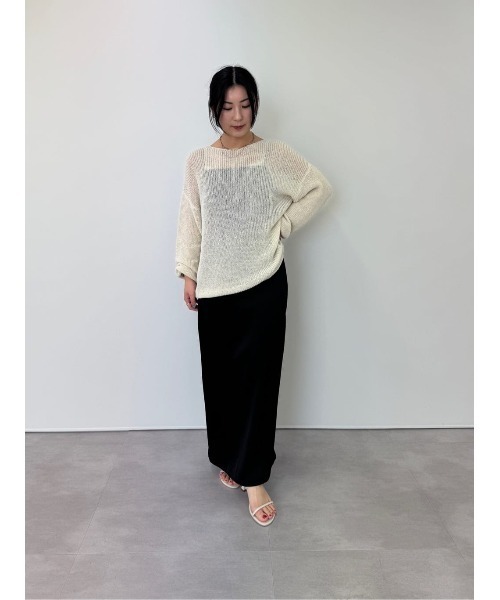 UR'S（ユアーズ）の「サテンキャミソールワンピース（ワンピース・レディース・ネイビー/ブラック/チャコール/ベージュ・M/S/L）」の13枚目の写真