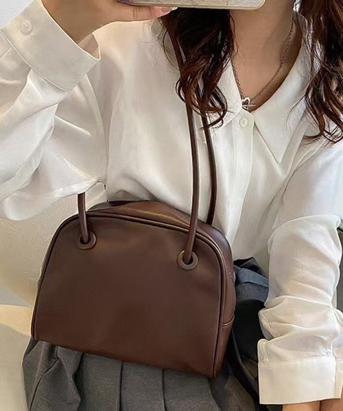 folka（フォルカ）の「3ー11E108 PUレザー ロングショルダー ハンドバッグ（ショルダーバッグ・レディース・ダークブラウン/ベージュ/ブラック/ホワイト・ONESIZE）」の10枚目の写真