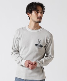 FADE WASH HONEYCOMB WAFFLE T-SHIRT / フェイドウォッシュ ハニカムワッフル 長袖Tシャツ / AVIREX / アヴィレックス