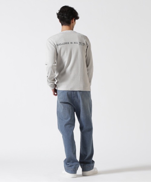 AVIREX(アヴィレックス)の「FADE WASH HONEYCOMB WAFFLE T-SHIRT / フェイドウォッシュ ハニカムワッフル 長袖Tシャツ / AVIREX / アヴィレックス(Tシャツ/カットソー・メンズ・ライトグレー/オリーブ/チャコール・X-LARGE/LARGE/MEDIUM/XX-LARGE)」の6枚目の写真