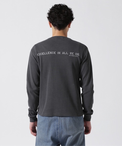 AVIREX(アヴィレックス)の「FADE WASH HONEYCOMB WAFFLE T-SHIRT / フェイドウォッシュ ハニカムワッフル 長袖Tシャツ / AVIREX / アヴィレックス(Tシャツ/カットソー・メンズ・ライトグレー/オリーブ/チャコール・X-LARGE/LARGE/MEDIUM/XX-LARGE)」の12枚目の写真