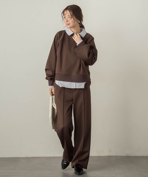 VICKY（ビッキー）の「裏起毛ピンタックセミワイドパンツ≪セットアップ対応/手洗い可能≫（スウェットパンツ・レディース・カーキ/ライトグレー/ブラウン・M）」の17枚目の写真