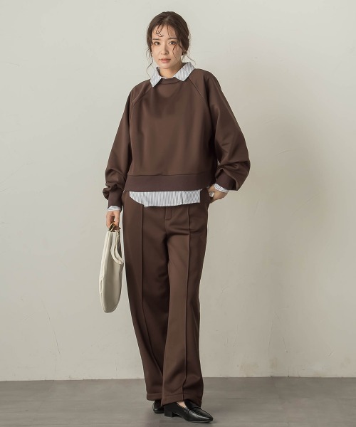 VICKY（ビッキー）の「裏起毛ピンタックセミワイドパンツ≪セットアップ対応/手洗い可能≫（スウェットパンツ・レディース・カーキ/ライトグレー/ブラウン・M）」の18枚目の写真