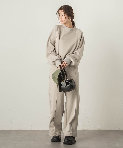 VICKY（ビッキー）の「裏起毛ピンタックセミワイドパンツ≪セットアップ対応/手洗い可能≫（スウェットパンツ・レディース・カーキ/ライトグレー/ブラウン・M）」の14枚目の写真