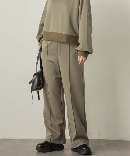 VICKY（ビッキー）の「裏起毛ピンタックセミワイドパンツ≪セットアップ対応/手洗い可能≫（スウェットパンツ・レディース・カーキ/ライトグレー/ブラウン・M）」の20枚目の写真