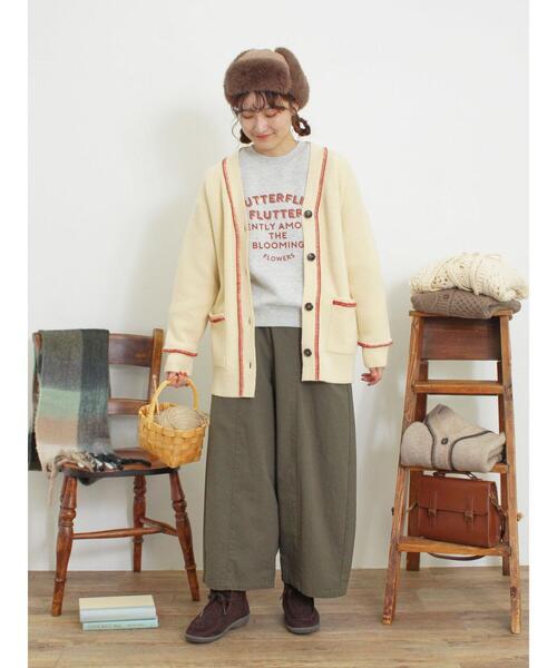 Samansa Mos2（サマンサ モスモス）の「配色ステッチVネックニットカーディガン（カーディガン/ボレロ・レディース・ダークブラウン/ベージュ/ミント/キナリ・F）」の11枚目の写真
