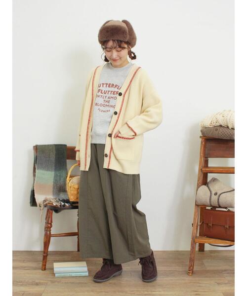 Samansa Mos2（サマンサ モスモス）の「配色ステッチVネックニットカーディガン（カーディガン/ボレロ・レディース・ダークブラウン/ベージュ/ミント/キナリ・F）」の12枚目の写真