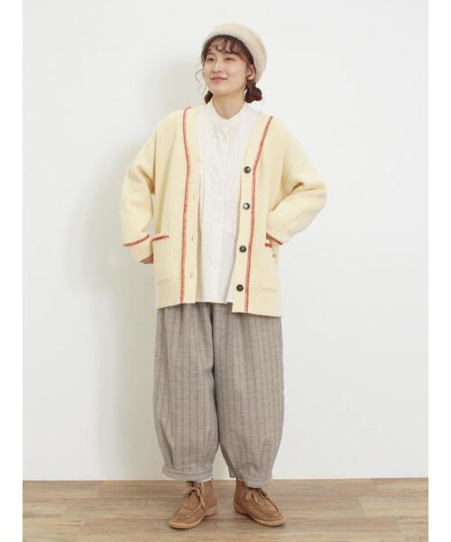 Samansa Mos2（サマンサ モスモス）の「配色ステッチVネックニットカーディガン（カーディガン/ボレロ・レディース・ダークブラウン/ベージュ/ミント/キナリ・F）」の17枚目の写真