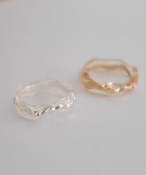 レディースのリング（シルバー/銀色系・プラスチック・アクリル