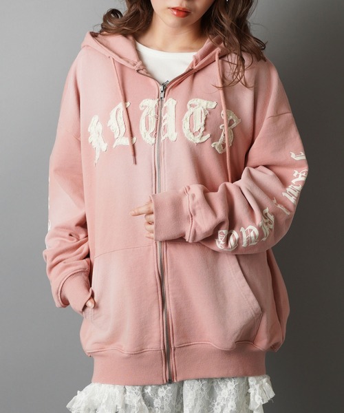 正規店購入 BADSON ピンク 丸いパターン パーカー S 正規店購入 BADSON ピンク 丸いパターン パーカー S あ*い様