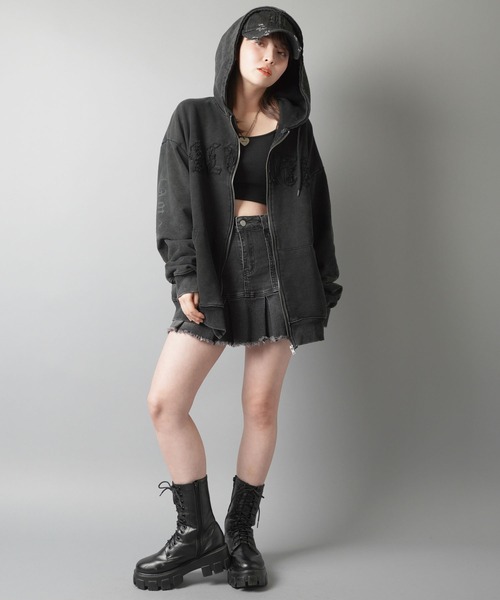 SPINNS（スピンズ）の「ヴィンテージライクセンターロゴジップパーカー（パーカー・メンズ・ブルー/ブラック系その他/ブラウン/ピンク/ブラック・ONESIZE）」の9枚目の写真