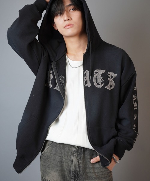 SPINNS（スピンズ）の「ヴィンテージライクセンターロゴジップパーカー（パーカー・メンズ・ブルー/ブラック系その他/ブラウン/ピンク/ブラック・ONESIZE）」の12枚目の写真