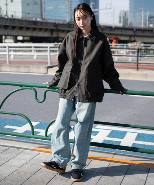 WEGO（ウィゴー）の「WEGO/PUダブルZIPフライトジャケット（ブルゾン・メンズ・グレー系その他/ブラック・LARGE/MEDIUM/SMALL）」の19枚目の写真