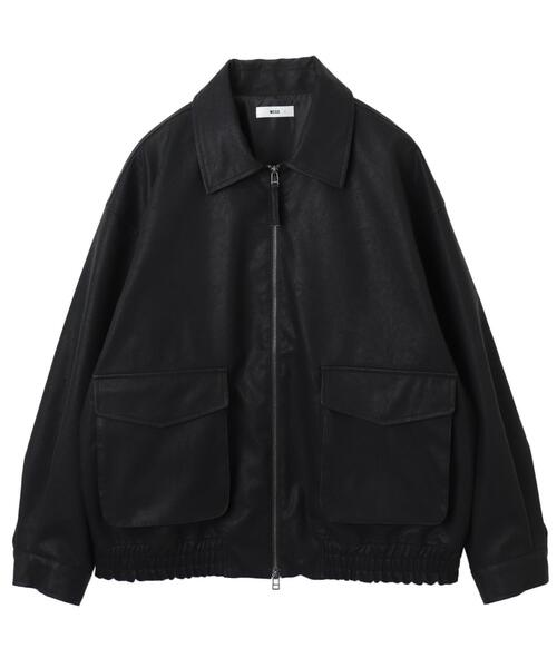 WEGO（ウィゴー）の「WEGO/PUダブルZIPフライトジャケット（ブルゾン・メンズ・グレー系その他/ブラック・LARGE/MEDIUM/SMALL）」の11枚目の写真