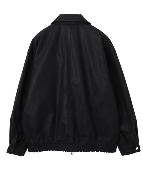 WEGO（ウィゴー）の「WEGO/PUダブルZIPフライトジャケット（ブルゾン・メンズ・グレー系その他/ブラック・LARGE/MEDIUM/SMALL）」の12枚目の写真