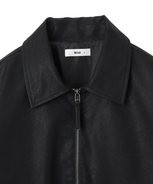 WEGO（ウィゴー）の「WEGO/PUダブルZIPフライトジャケット（ブルゾン・メンズ・グレー系その他/ブラック・LARGE/MEDIUM/SMALL）」の13枚目の写真