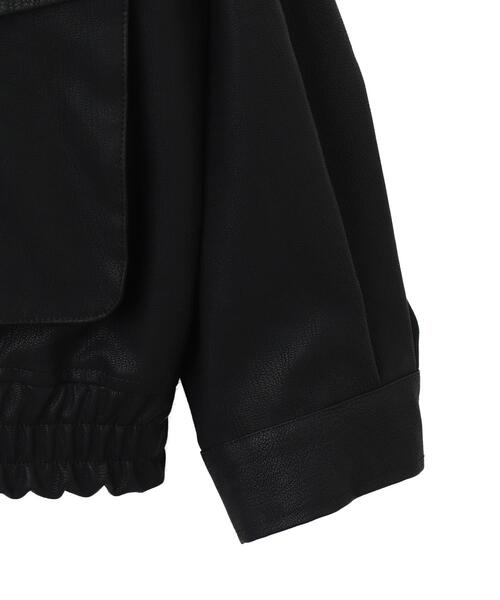 WEGO（ウィゴー）の「WEGO/PUダブルZIPフライトジャケット（ブルゾン・メンズ・グレー系その他/ブラック・LARGE/MEDIUM/SMALL）」の15枚目の写真