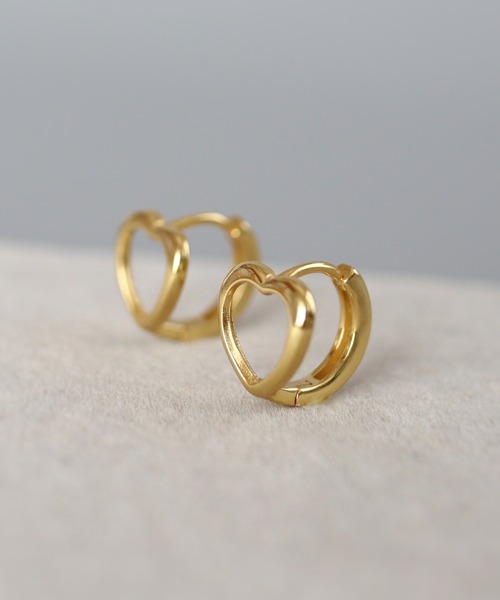 CERCA(チェルカ)の「KAM.accessory/silver925/金属アレルギー対応/ミニフープピアス/ハートピアス(ピアス(両耳用)・レディース・シルバー/ゴールド・FREE)」の1枚目の写真