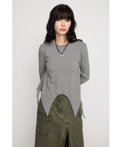 LAGUA GEM(ラグアジェム)の「SIDE DESIGN トップス(Tシャツ/カットソー・レディース・グレー/ホワイト/ブラック・FREE)」の10枚目の写真